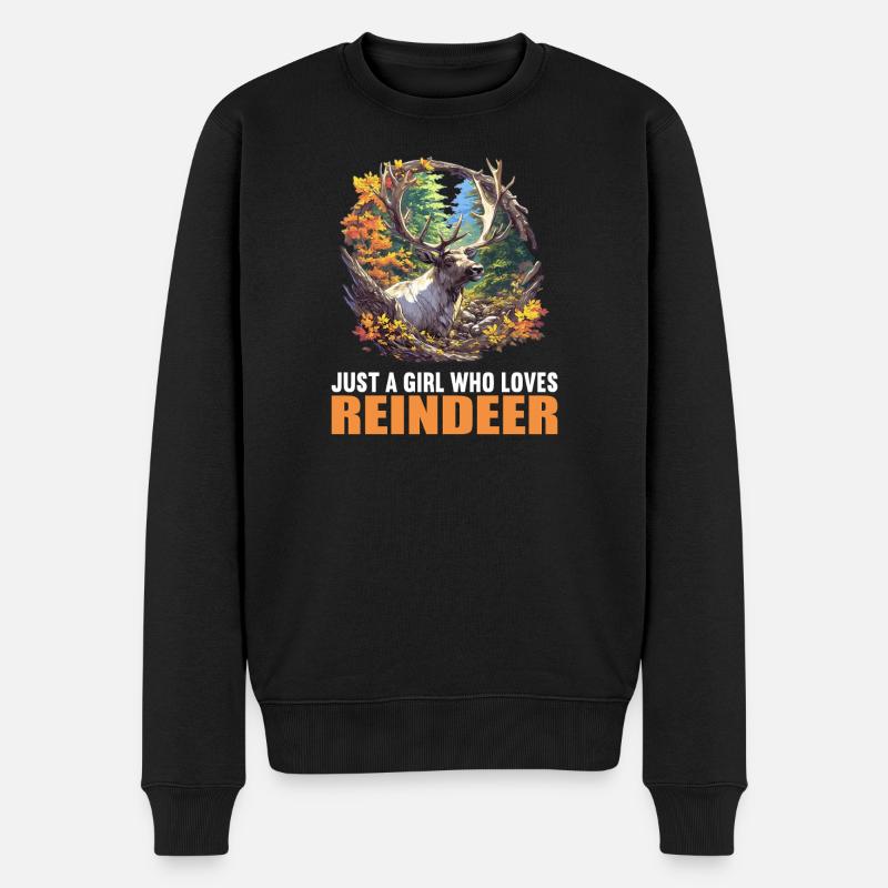 Rentiere Rentier - Männer Premium Bio Pullover - Schwarz