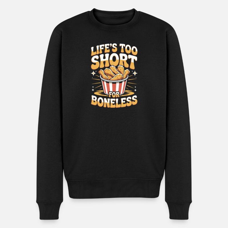 Chicken Wings Gaming Abend Humor - Männer Premium Bio Pullover - Schwarz