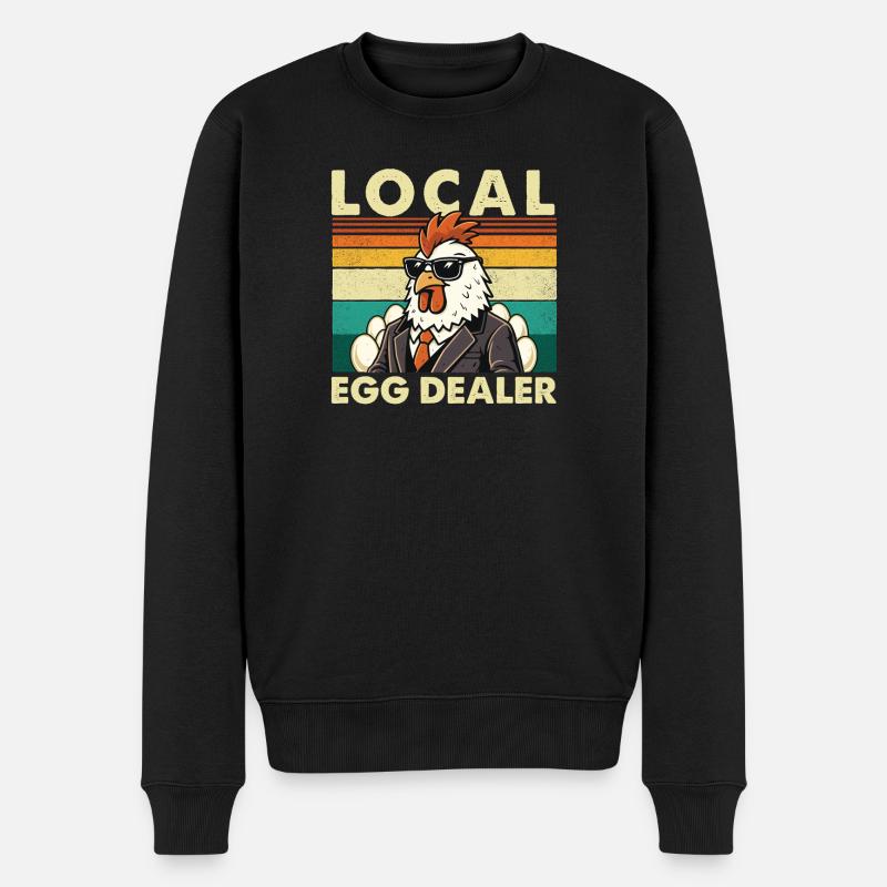 Lokaler Eierhändler Hähnchen-Oster-Bauernspaß - Männer Premium Bio Pullover - Schwarz