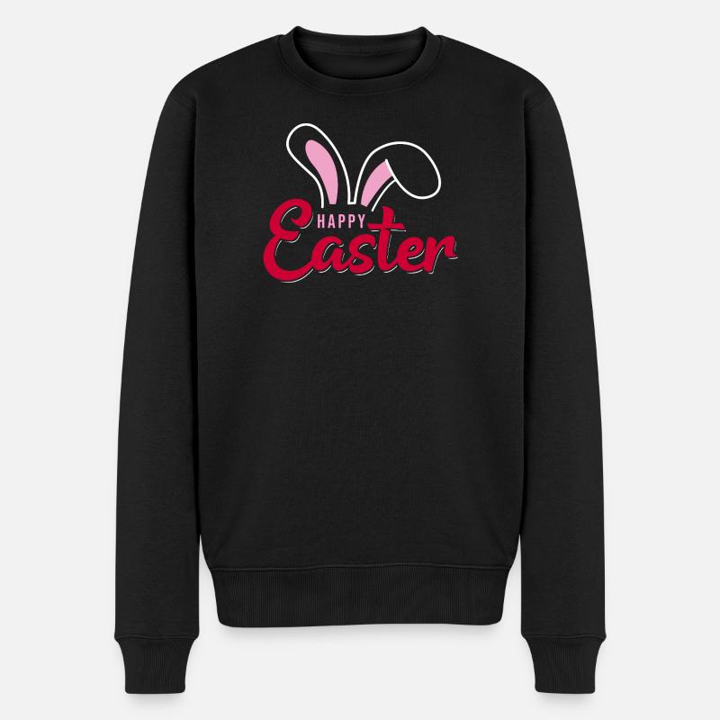 Happy Easter Bunny Scripture - Men's Premium Organic Jumper - black