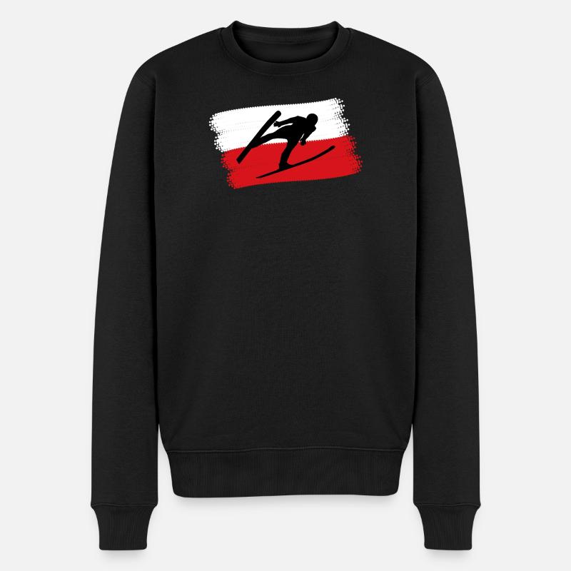 Skispringer Polen - Männer Premium Bio Pullover - Schwarz