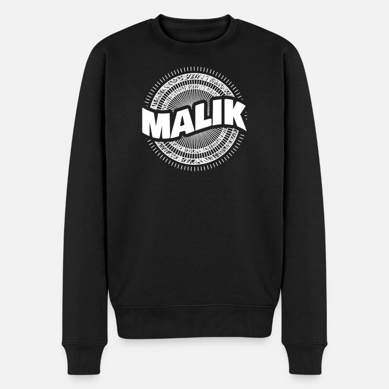 Malik als Name - Männer Premium Bio Pullover - Schwarz