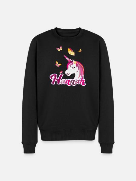 Hannah , Mädchenname, Lieblingsname - Männer Premium Bio Pullover - Schwarz