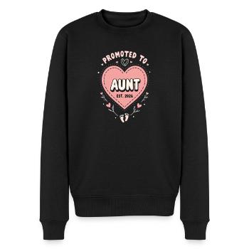 Tante 2026 Tante 2026 Befördert zu Tante 2026 - Männer Premium Bio Pullover - Schwarz - Vorne - Nico (187cm)