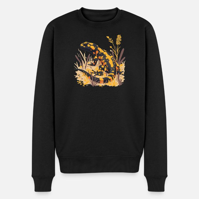 Feuersalamander Salamander - Männer Premium Bio Pullover - Schwarz