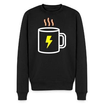 Kaffeebecher Energie Blitz - Männer Premium Bio Pullover - Schwarz - Vorne - Nico (187cm)
