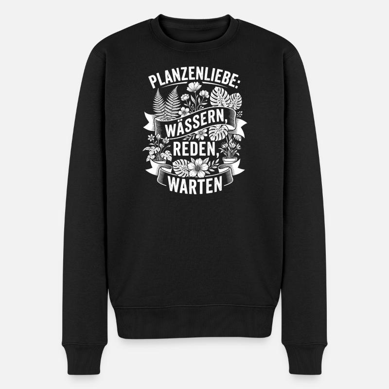 L’amour des plantes : arroser, parler, attendre - Pull Premium bio Homme - noir