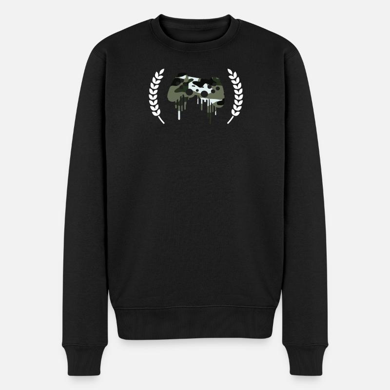 camouflage gaming - Männer Premium Bio Pullover - Schwarz