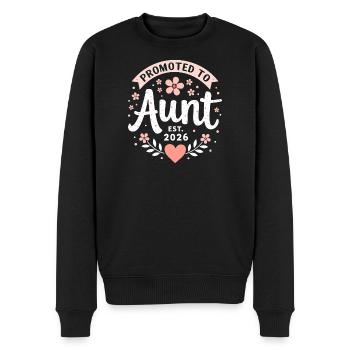 Tante 2026 Tante 2026 Befördert zu Tante 2026 - Männer Premium Bio Pullover - Schwarz - Vorne - Nico (187cm)