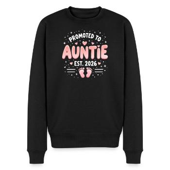 Tante 2026 Tante 2026 Befördert zu Tante 2026 - Männer Premium Bio Pullover - Schwarz - Vorne - Nico (187cm)