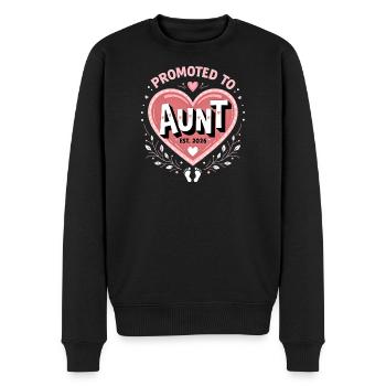 Tante 2026 Tante 2026 Befördert zu Tante 2026 - Männer Premium Bio Pullover - Schwarz - Vorne - Nico (187cm)