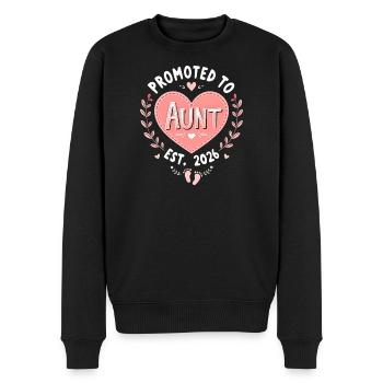 Tante 2026 Tante 2026 Befördert zu Tante 2026 - Männer Premium Bio Pullover - Schwarz - Vorne - Nico (187cm)