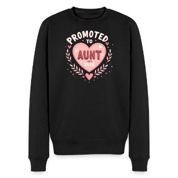 Tante 2026 Tante 2026 Befördert zu Tante 2026 - Männer Premium Bio Pullover - Schwarz - Vorne - Nico (187cm)