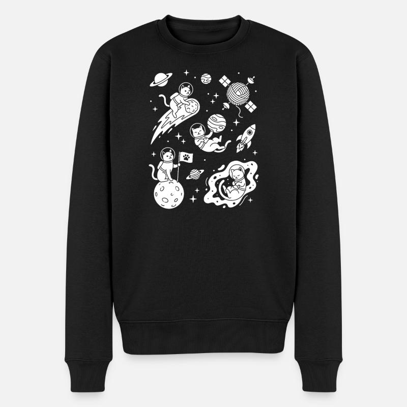 Astro Cats dans l’espace - Pull Premium bio Homme - noir