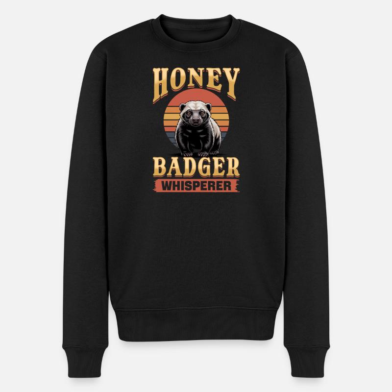 Funny Honey Badger - Männer Premium Bio Pullover - Schwarz
