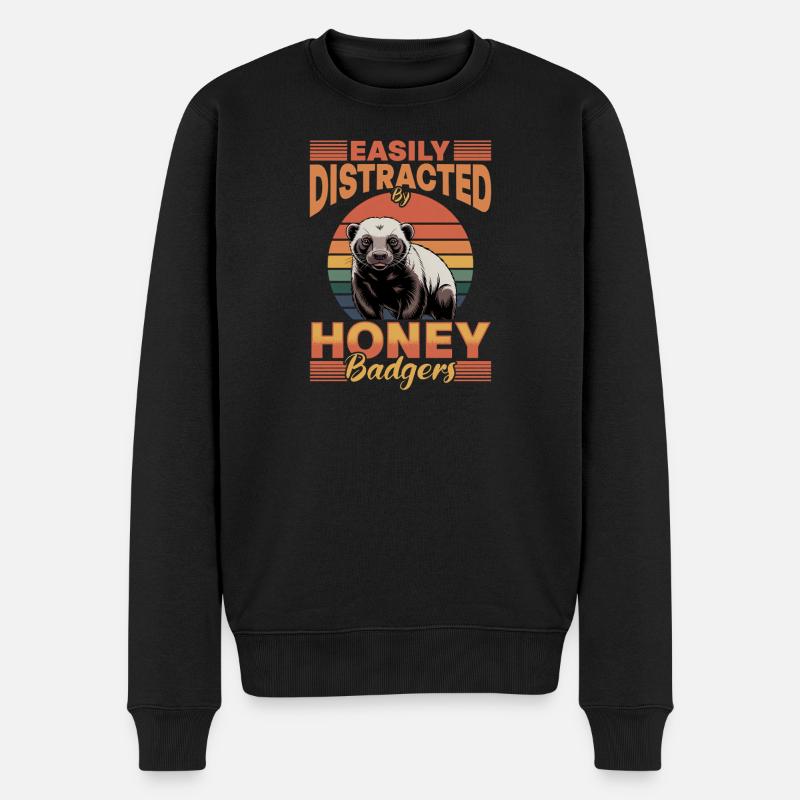 Funny Honey Badger - Männer Premium Bio Pullover - Schwarz