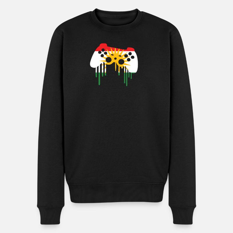 Joueur de drapeau du Kurdistan - Pull Premium bio Homme - noir