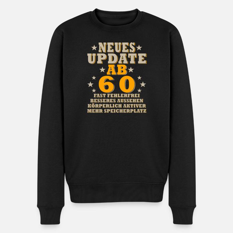 Neues Update ab 60 – Optimierte Optik - Männer Premium Bio Pullover - Schwarz