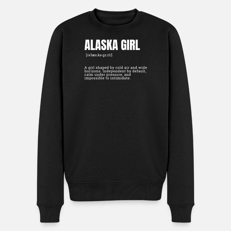 AlaskaGirl Fette Typografie - Männer Premium Bio Pullover - Schwarz