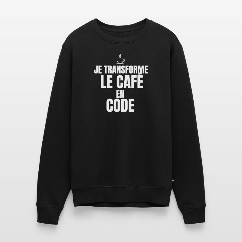 Je transforme le café en code Pull Premium bio Homme