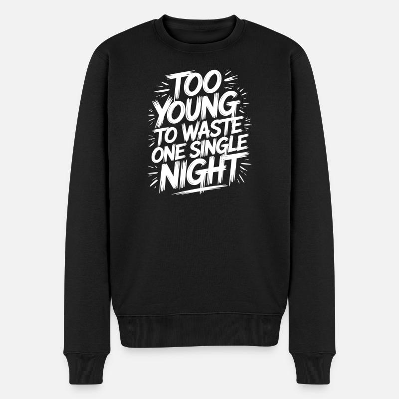Statement Design für Nachtschwärmer - Männer Premium Bio Pullover - Schwarz