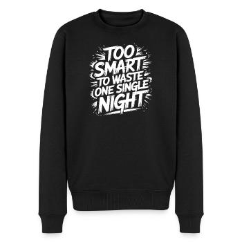 Conception statement pour les oiseaux de nuit - Pull Premium bio Homme - noir - Devant - Nico (187cm)