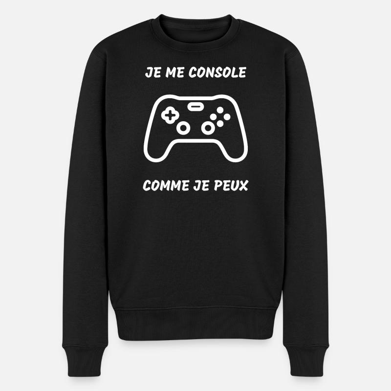 manette de jeu vidéo - Pull Premium bio Homme - noir