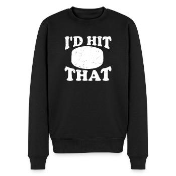 I'd hit that - Men's Premium Organic Jumper - black - Front - Nico (187cm)