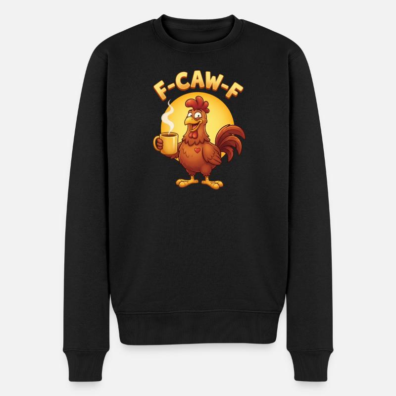 F Caw F Poulet au Café - Pull Premium bio Homme - noir