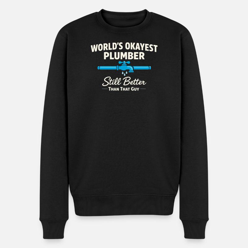Pfeifenflüsterer, Klempnerhandwerk, Humor-geschenk - Männer Premium Bio Pullover - Schwarz