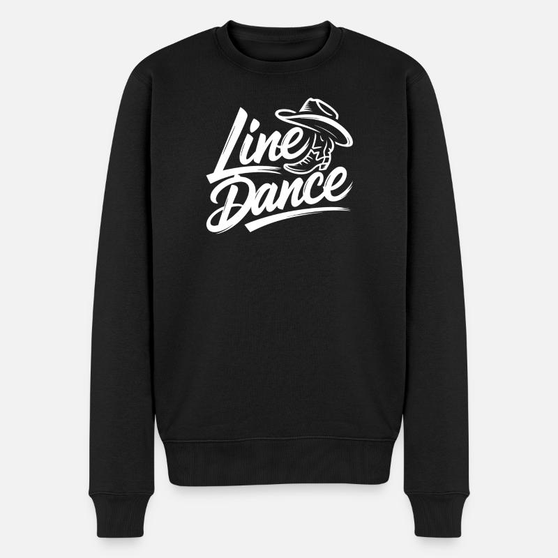 Line Dance – Country Western Tanz - Männer Premium Bio Pullover - Schwarz