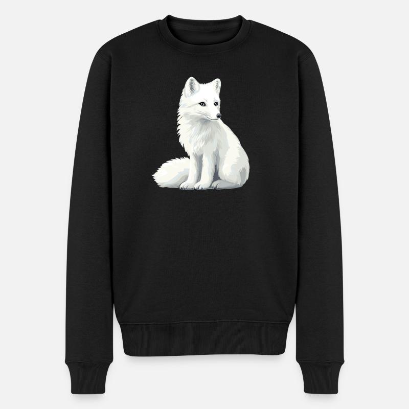 Illustration du renard blanc - Pull Premium bio Homme - noir