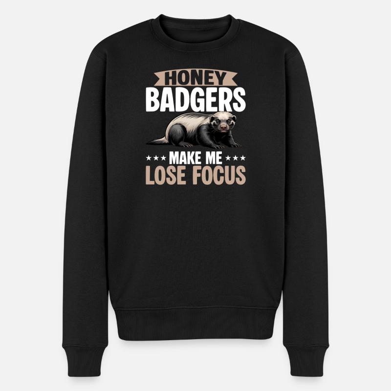 Funny Honey Badger - Männer Premium Bio Pullover - Schwarz