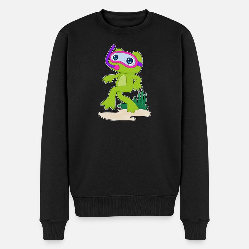 Frosch Taucher Schnorchel Tauchen - Männer Premium Bio Pullover - Schwarz