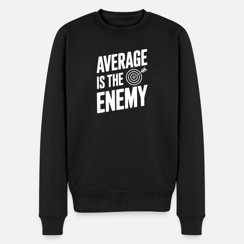Durchschnittlich ist der Feind - Männer Premium Bio Pullover - Schwarz