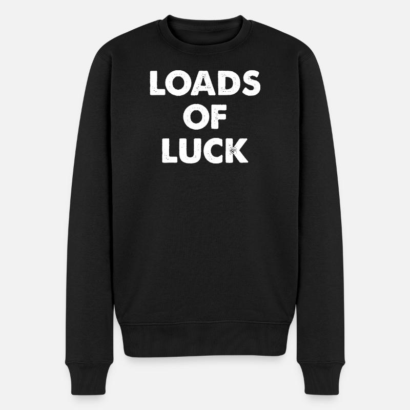 Beaucoup de lettres Luck - Pull Premium bio Homme - noir