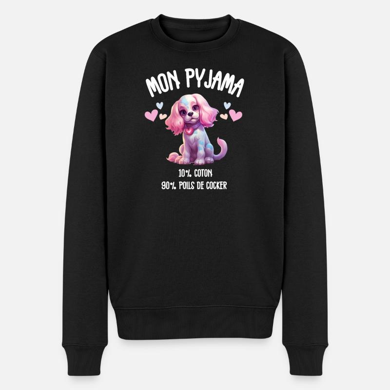 Pyjama Chien Cocker Drôle - Pull Premium bio Homme - noir