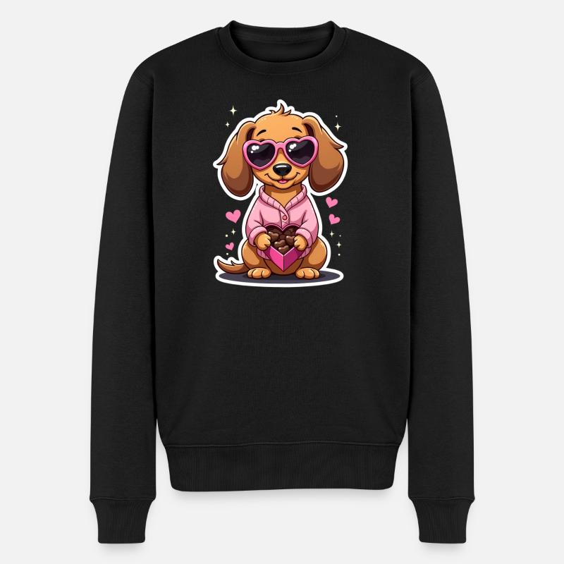 Dackel Dachshund Tekel - Männer Premium Bio Pullover - Schwarz