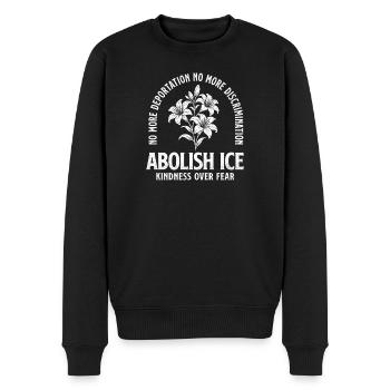 Abolir - La gentillesse plutôt que la peur des droits à l’immigration - Pull Premium bio Homme - noir - Devant - Nico (187cm)