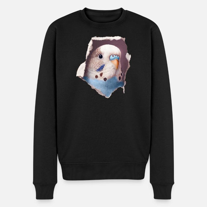 Perruche ondulée - Pull Premium bio Homme - noir