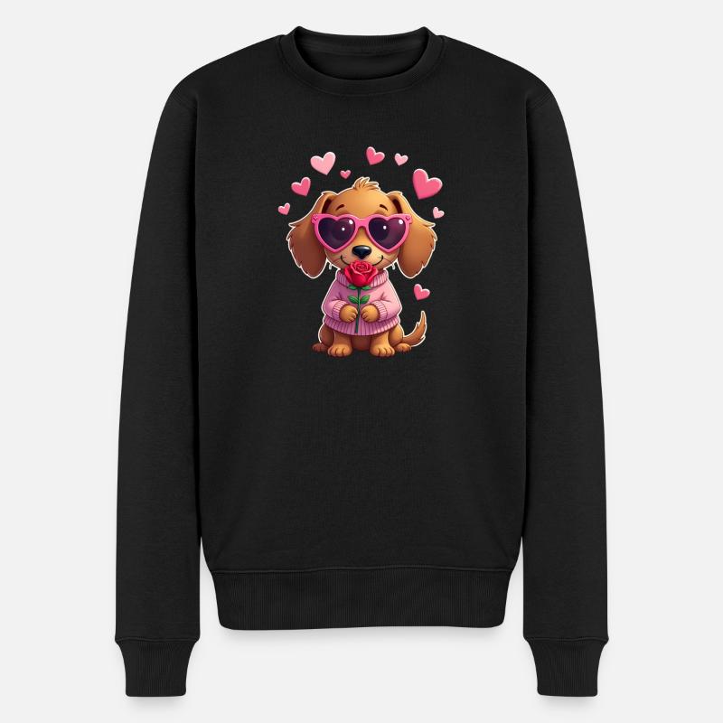 Dackel Dachshund Tekel - Männer Premium Bio Pullover - Schwarz