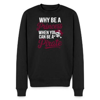 Piraten-Einstellung: Prinzessin nicht enthalten - Männer Premium Bio Pullover - Schwarz - Vorne - Nico (187cm)
