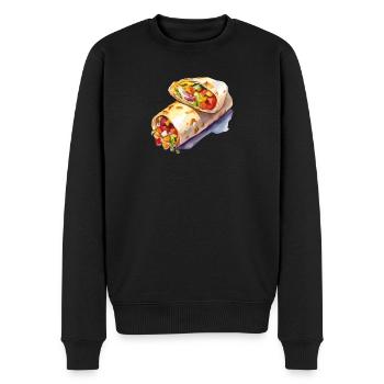 Colorful Vegetable Wrap Illustration - Men's Premium Organic Jumper - black - Front - Nico (187cm)