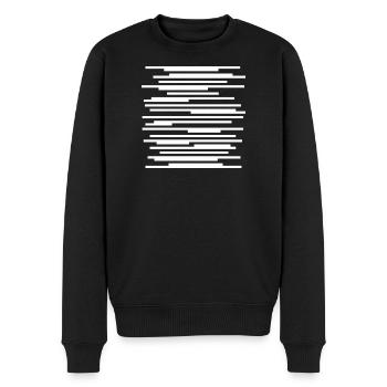 geometric lines design  - Men's Premium Organic Jumper - black - Front - Nico (187cm)
