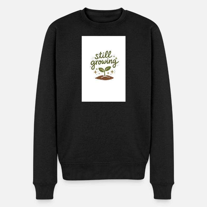 Still growing - Männer Premium Bio Pullover - Schwarz