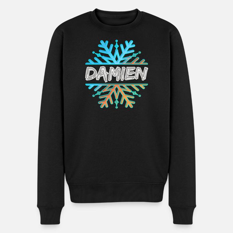 Damien - Männer Premium Bio Pullover - Schwarz