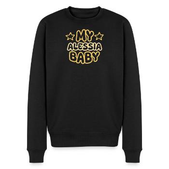 Geschenk für Alessia - Männer Premium Bio Pullover - Schwarz - Vorne - Nico (187cm)
