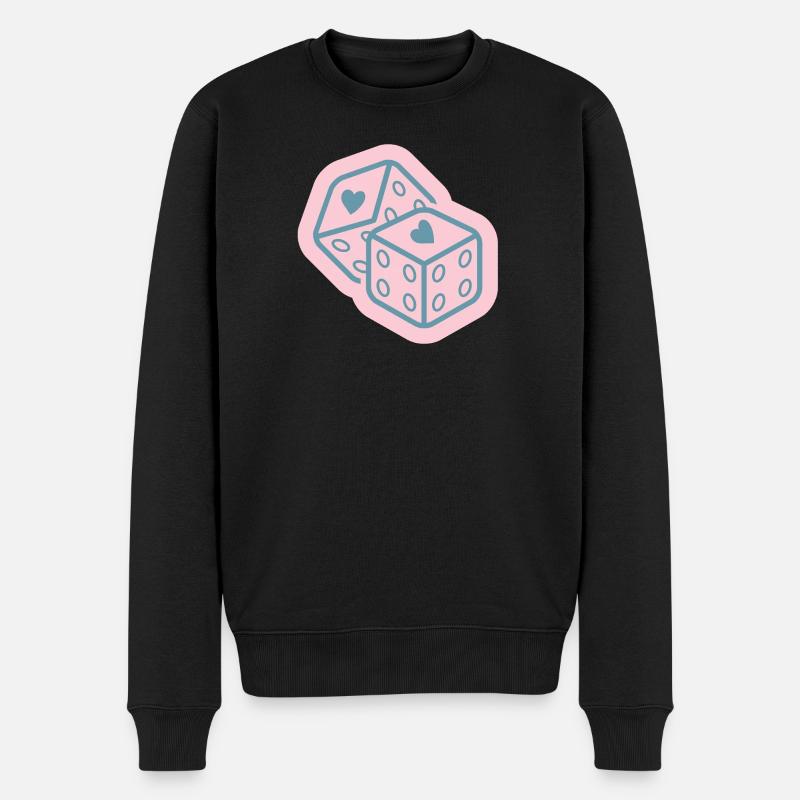 Cube de cœur en rose pastel - Pull Premium bio Homme - noir