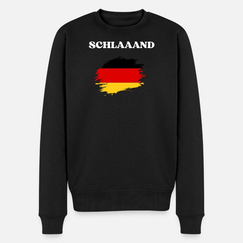 SCHLAAAND - Männer Premium Bio Pullover - Schwarz