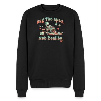 Umarme den Apex, nicht die Realität - Männer Premium Bio Pullover - Schwarz - Vorne - Nico (187cm)